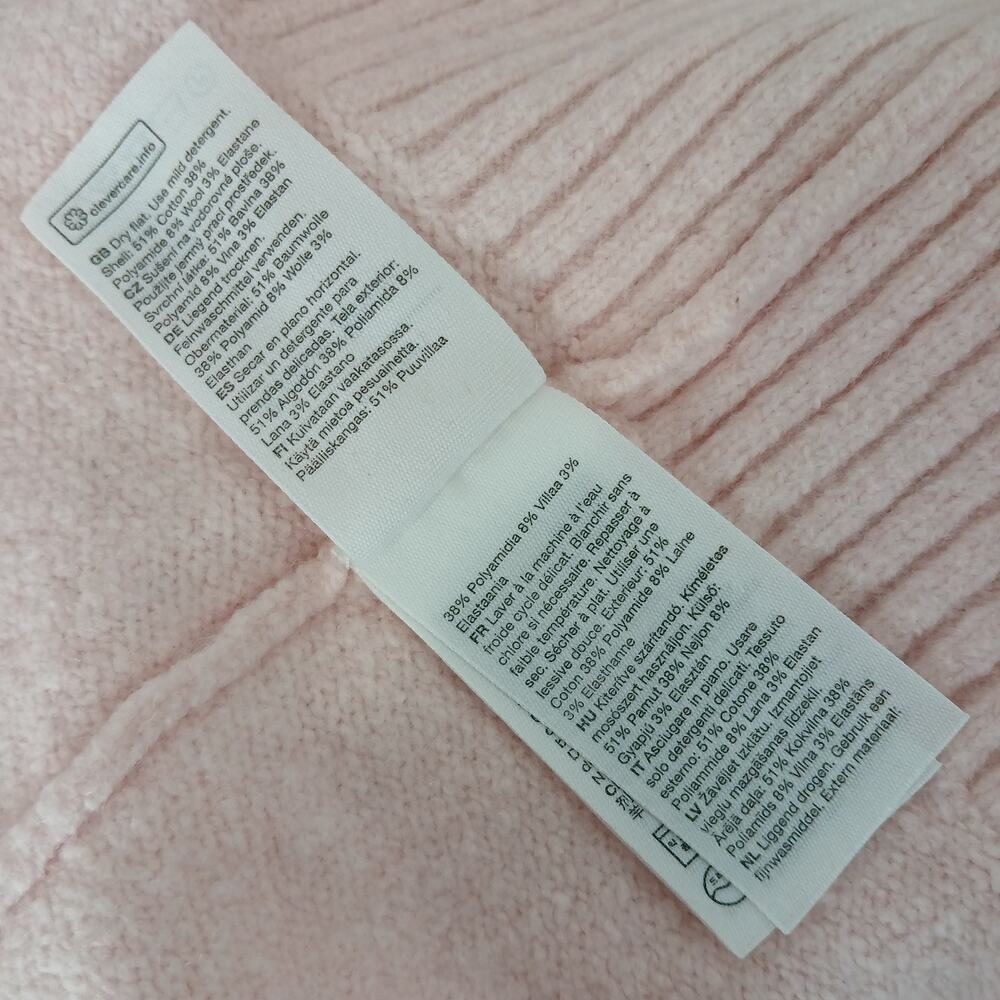 Paris Atelier & Other Stories Cropped Mock Neck Jumper S light pink cotton blend - Picture 10 of 16
